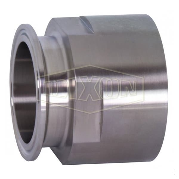 Clamp Adapter, Fitting/Connector Type: Adapter, 1 x 3/4 in Nominal Size, Tube x FNPT, 304 SS, 1-5/8